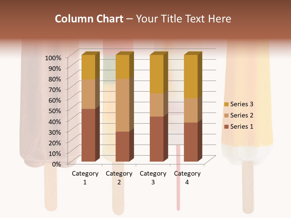 Four Colorful Popsicle Isolated On White Background PowerPoint Template