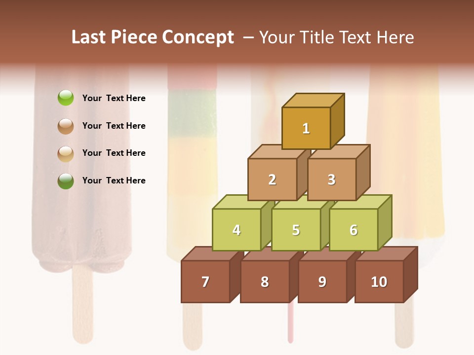 Four Colorful Popsicle Isolated On White Background PowerPoint Template