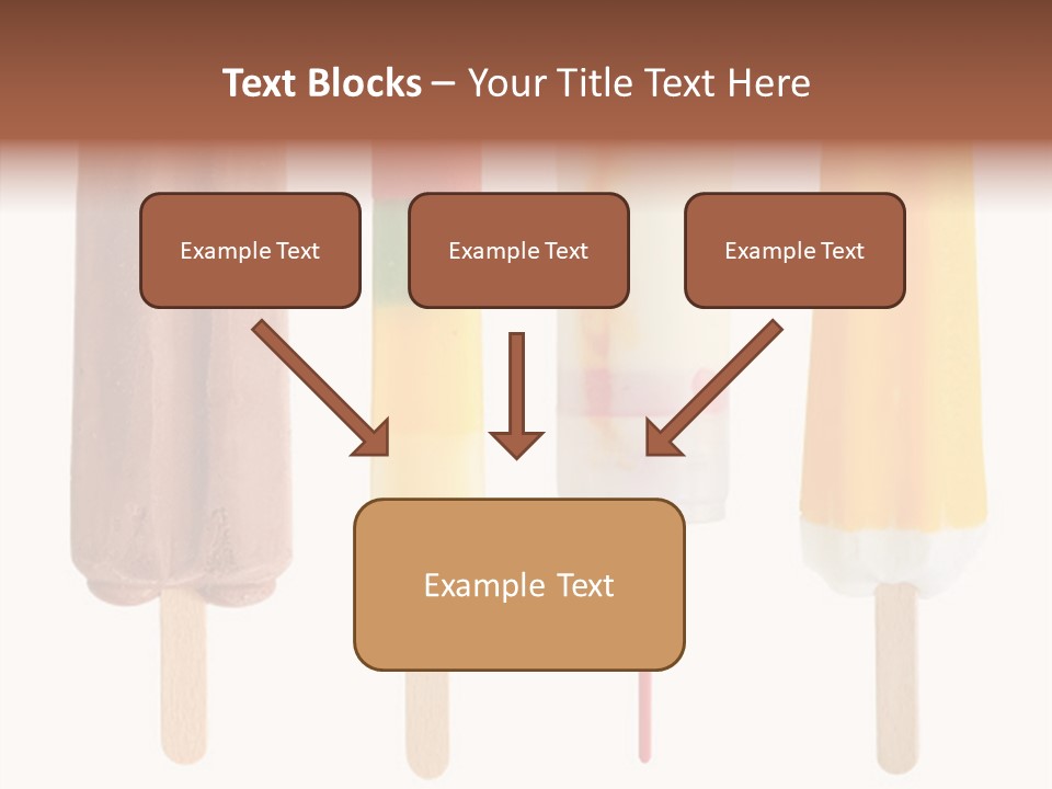 Four Colorful Popsicle Isolated On White Background PowerPoint Template