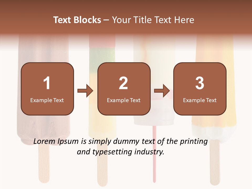 Four Colorful Popsicle Isolated On White Background PowerPoint Template