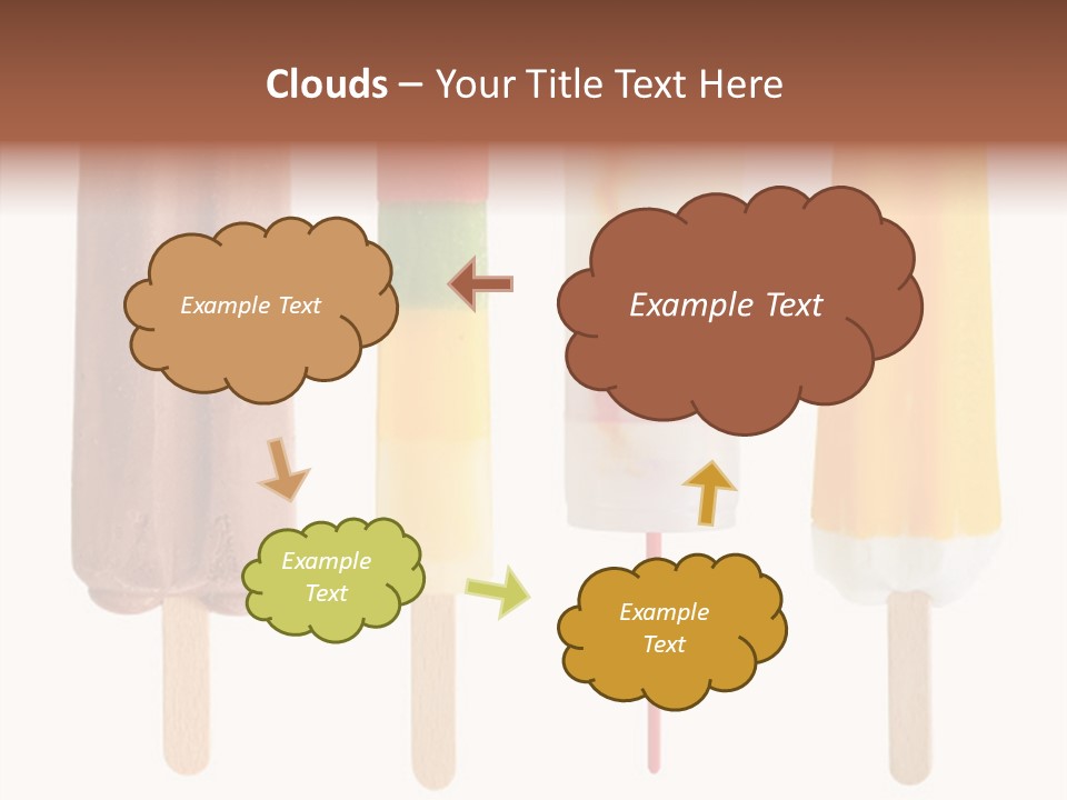 Four Colorful Popsicle Isolated On White Background PowerPoint Template