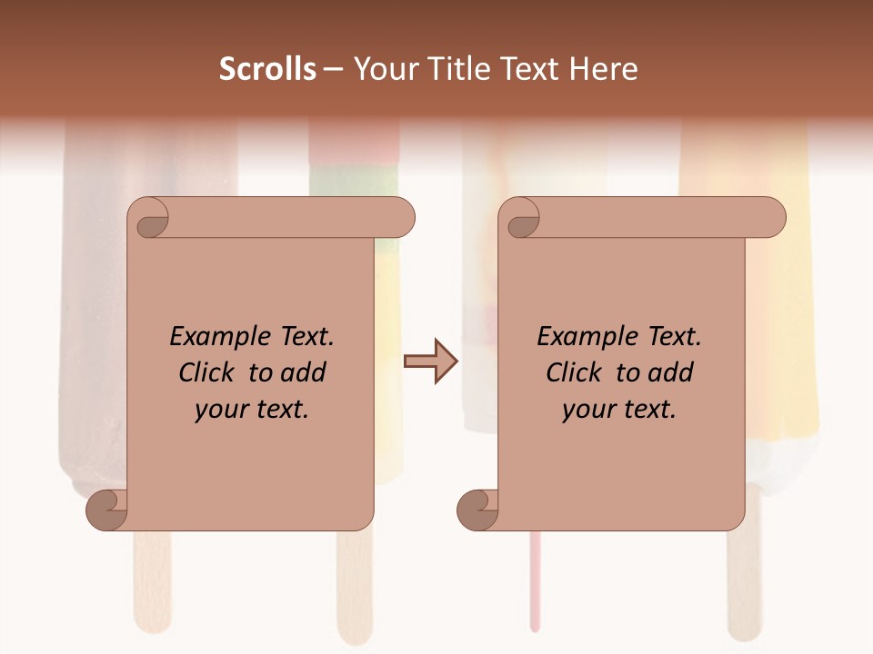 Four Colorful Popsicle Isolated On White Background PowerPoint Template