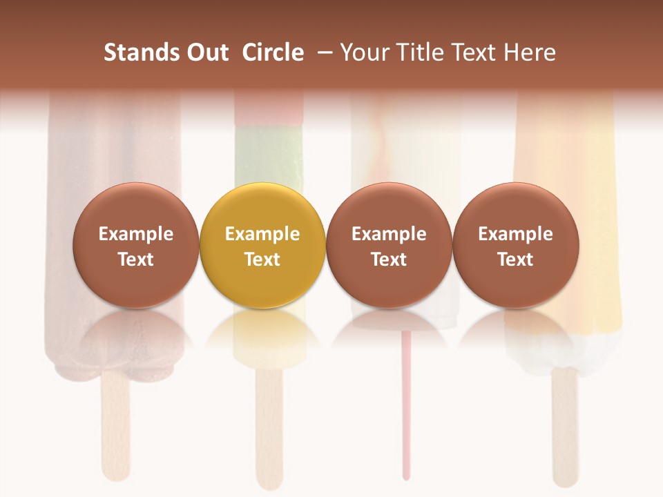 Four Colorful Popsicle Isolated On White Background PowerPoint Template