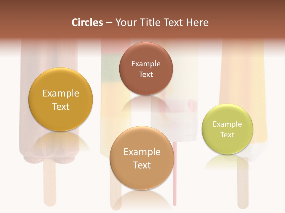 Four Colorful Popsicle Isolated On White Background PowerPoint Template