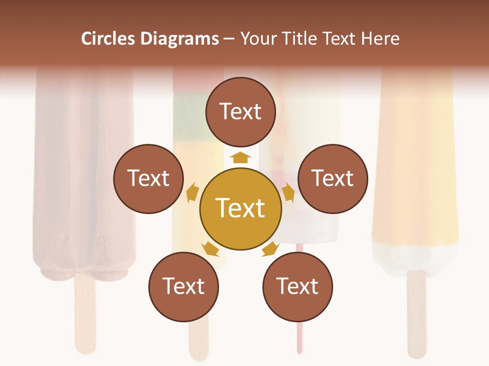 Four Colorful Popsicle Isolated On White Background PowerPoint Template