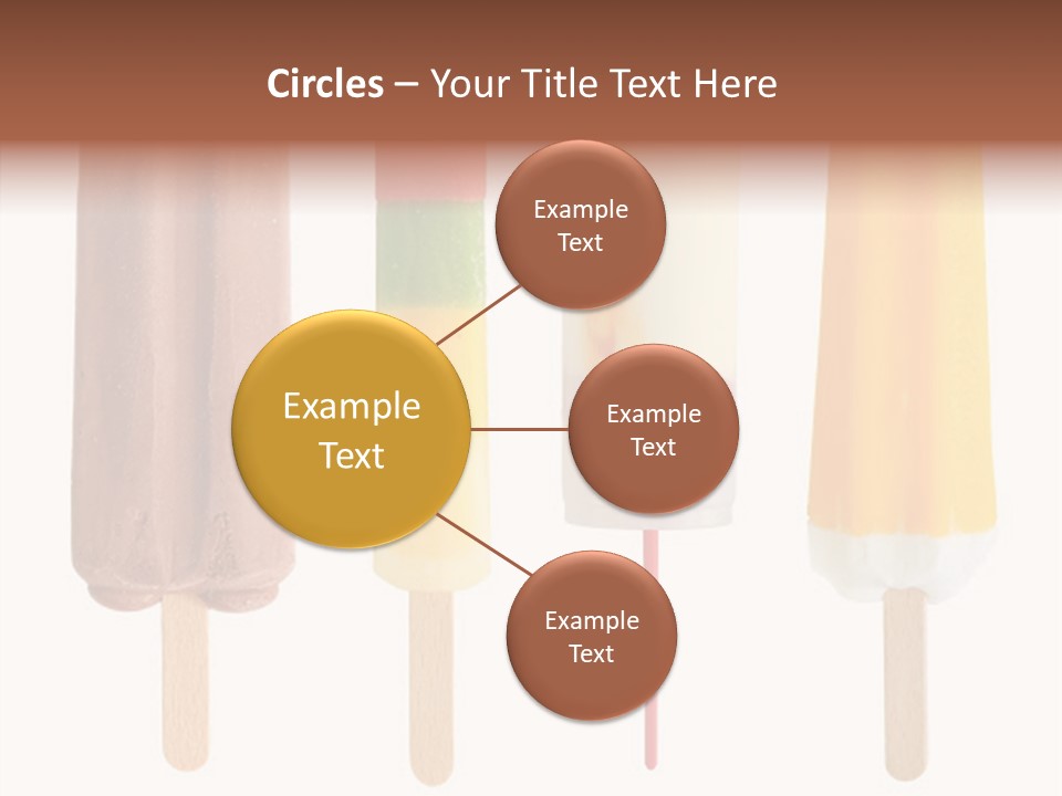 Four Colorful Popsicle Isolated On White Background PowerPoint Template