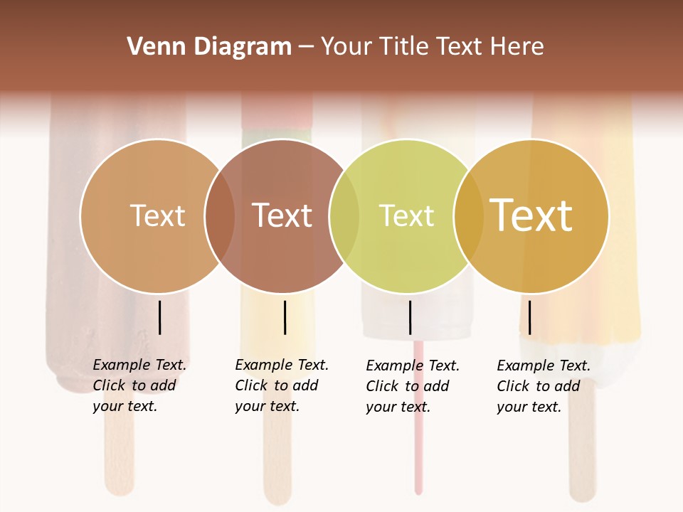 Four Colorful Popsicle Isolated On White Background PowerPoint Template