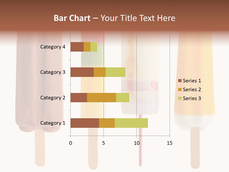 Four Colorful Popsicle Isolated On White Background PowerPoint Template