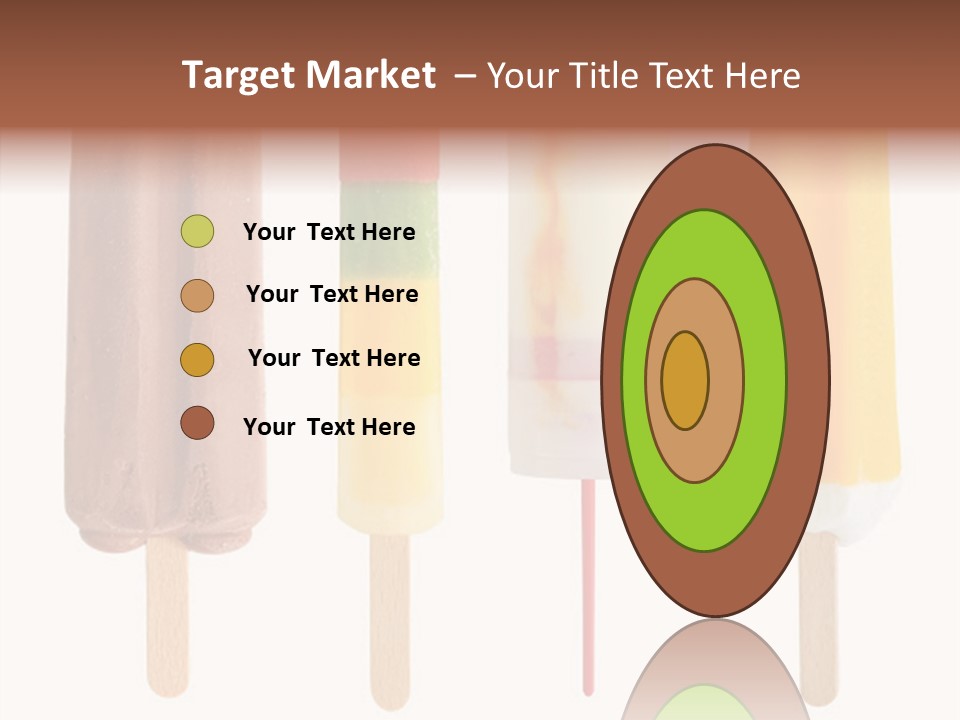 Four Colorful Popsicle Isolated On White Background PowerPoint Template