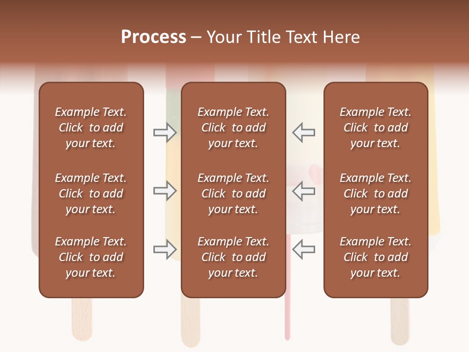 Four Colorful Popsicle Isolated On White Background PowerPoint Template