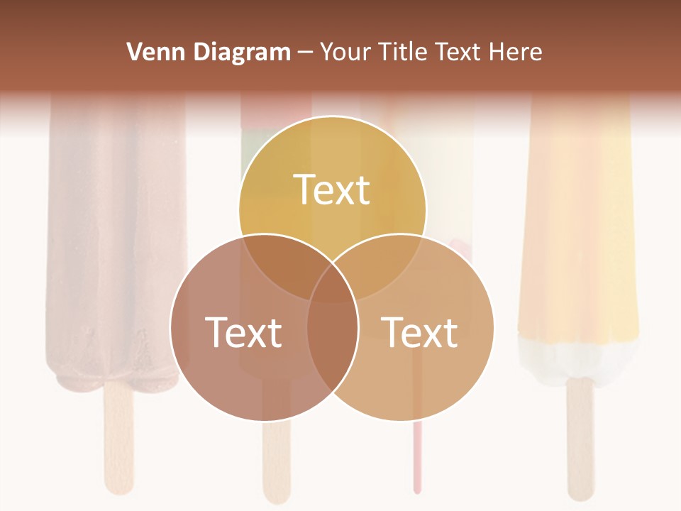 Four Colorful Popsicle Isolated On White Background PowerPoint Template