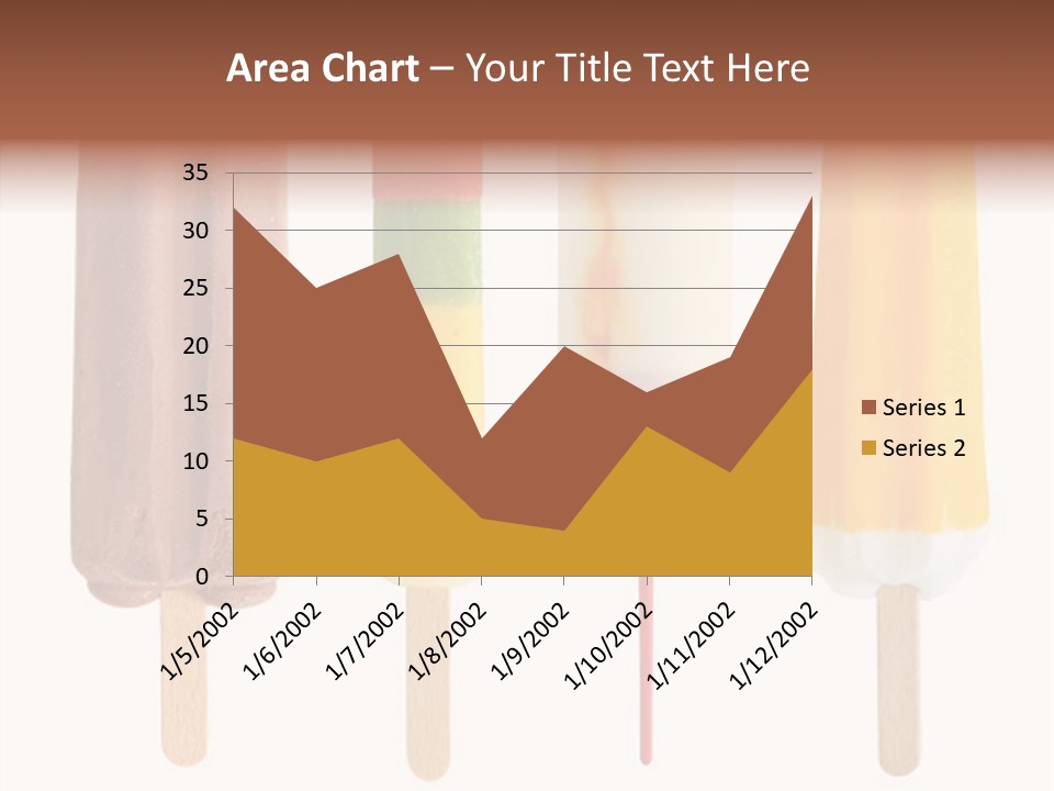 Four Colorful Popsicle Isolated On White Background PowerPoint Template