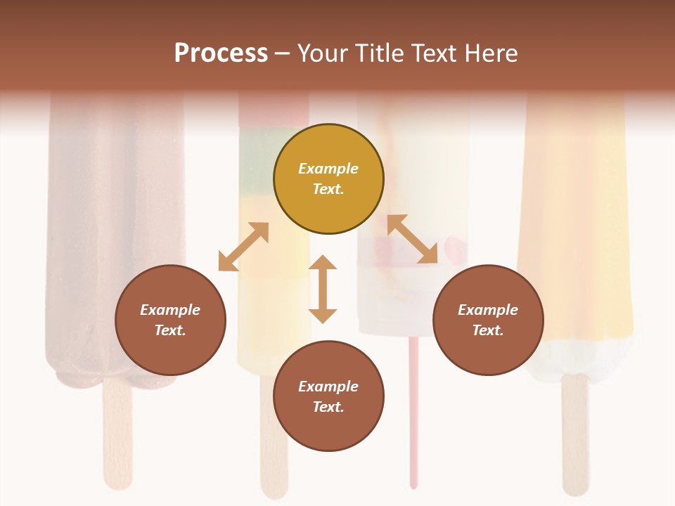 Four Colorful Popsicle Isolated On White Background PowerPoint Template
