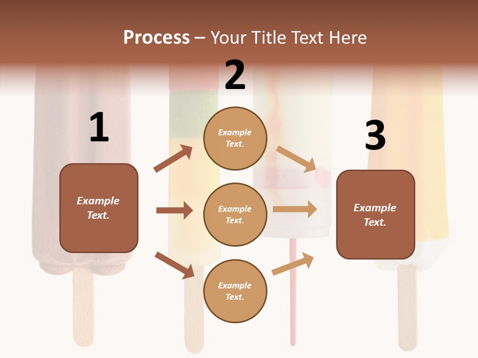 Four Colorful Popsicle Isolated On White Background PowerPoint Template