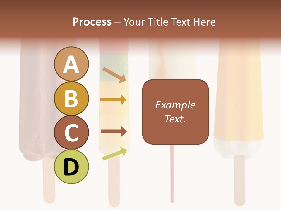 Four Colorful Popsicle Isolated On White Background PowerPoint Template