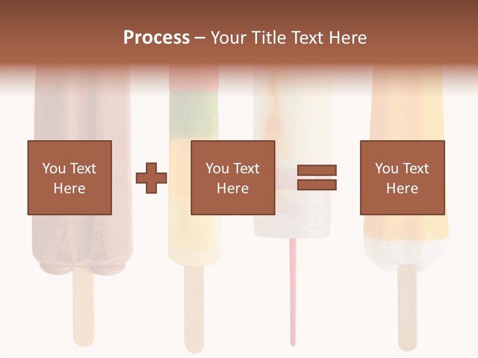 Four Colorful Popsicle Isolated On White Background PowerPoint Template