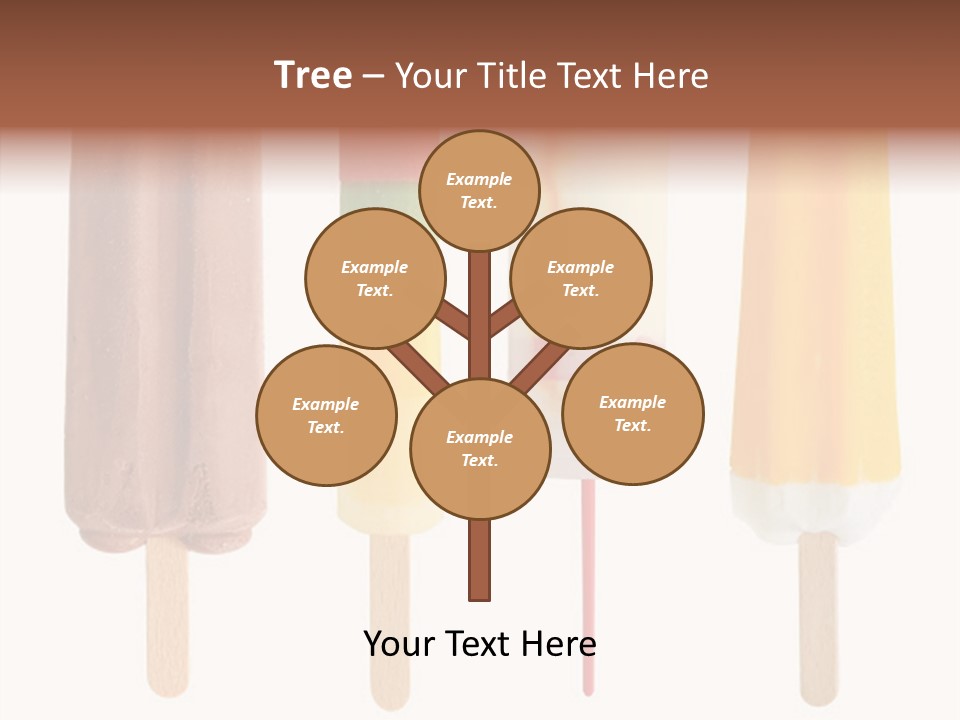 Four Colorful Popsicle Isolated On White Background PowerPoint Template