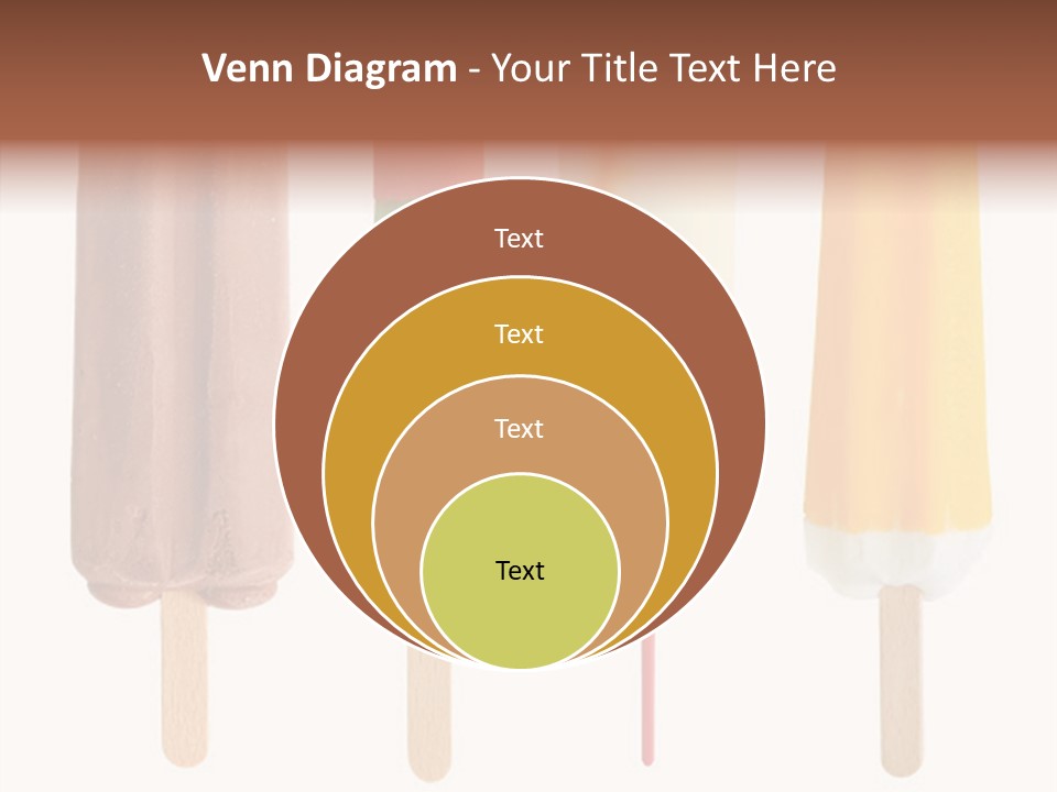Four Colorful Popsicle Isolated On White Background PowerPoint Template
