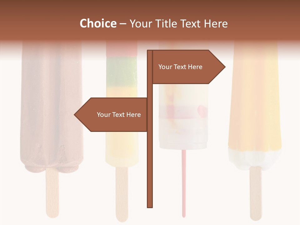Four Colorful Popsicle Isolated On White Background PowerPoint Template