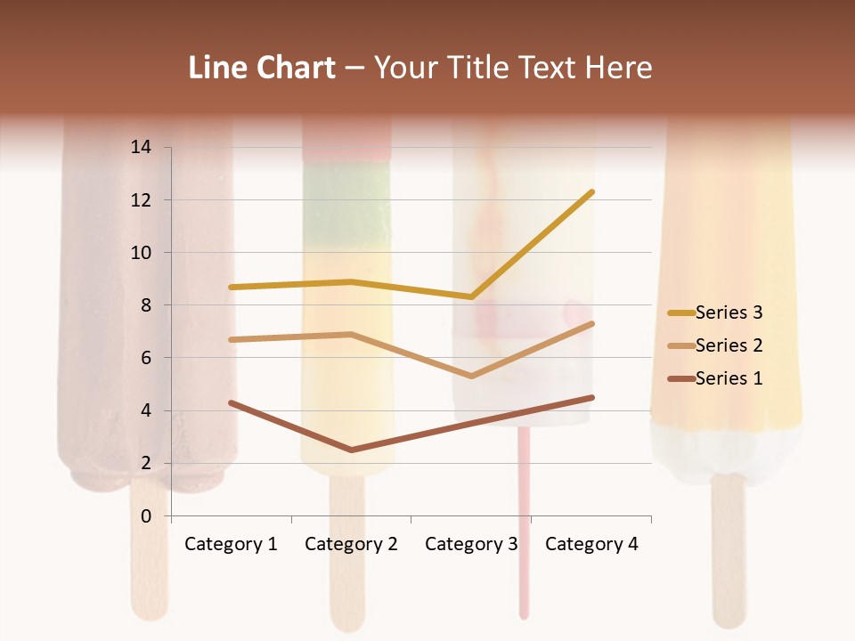 Four Colorful Popsicle Isolated On White Background PowerPoint Template