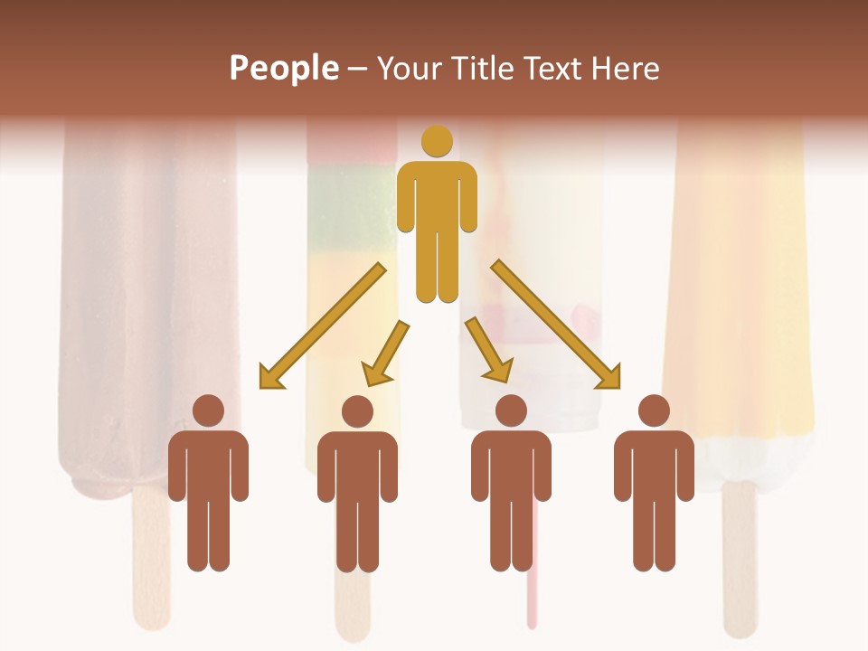 Four Colorful Popsicle Isolated On White Background PowerPoint Template