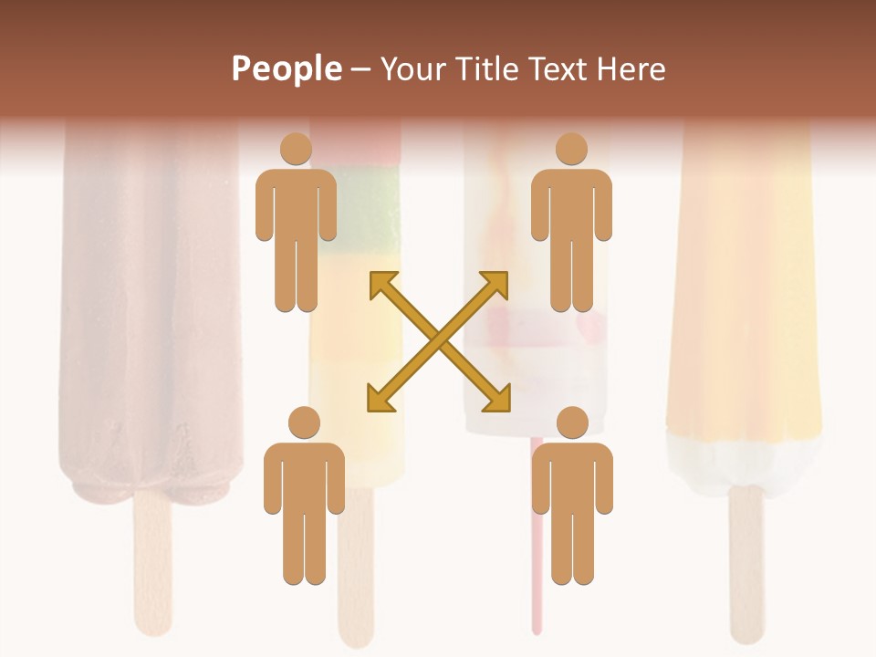 Four Colorful Popsicle Isolated On White Background PowerPoint Template