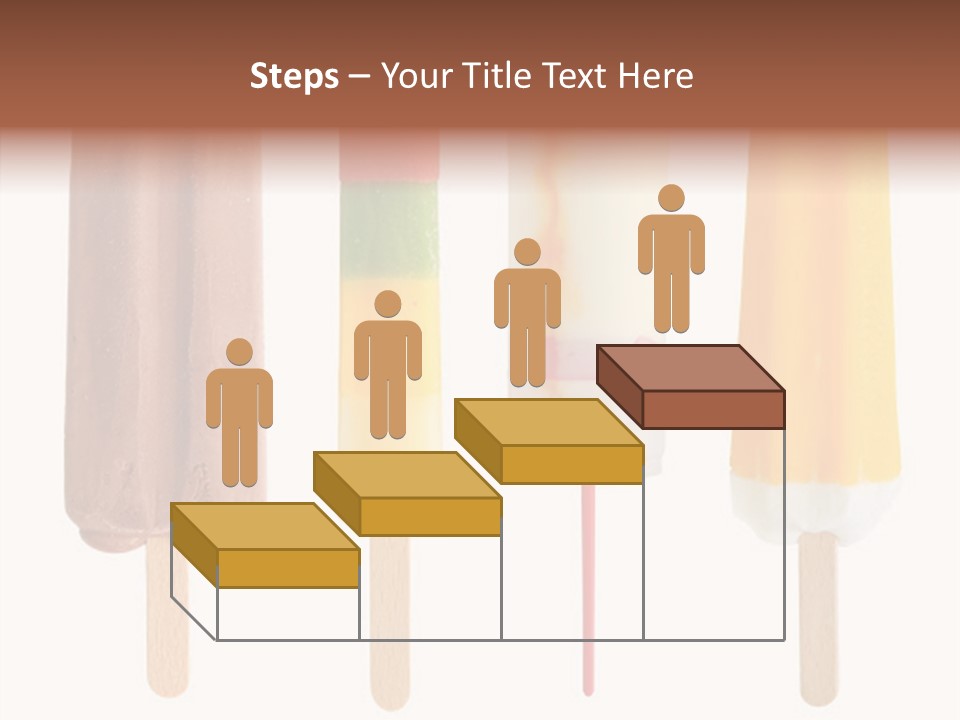 Four Colorful Popsicle Isolated On White Background PowerPoint Template