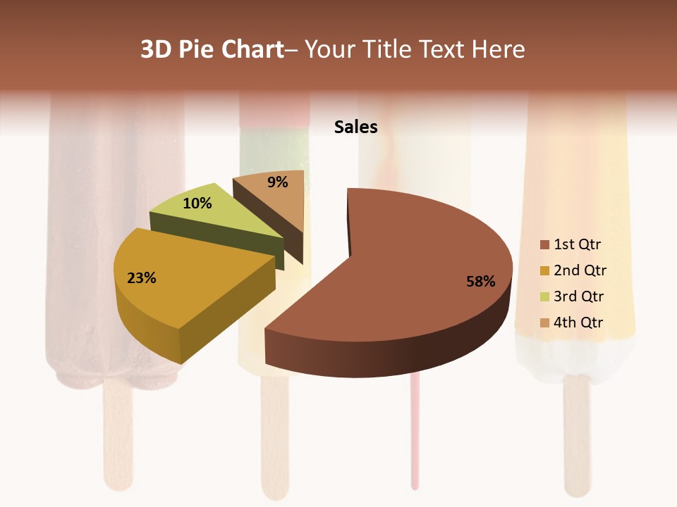 Four Colorful Popsicle Isolated On White Background PowerPoint Template