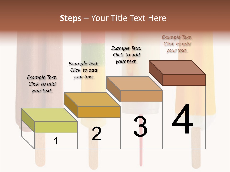 Four Colorful Popsicle Isolated On White Background PowerPoint Template