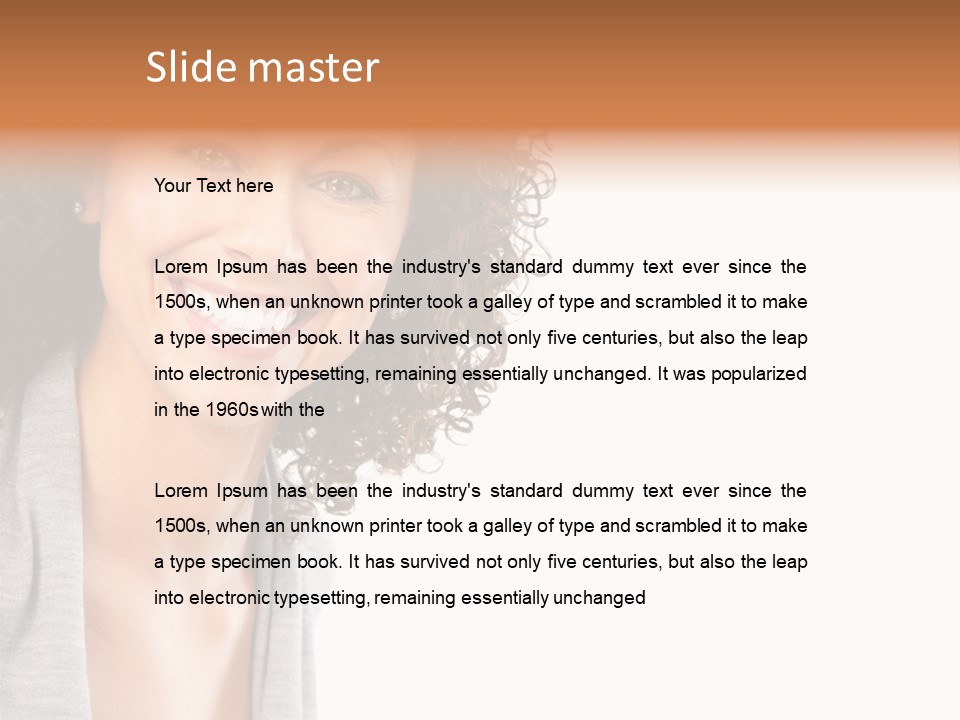 Beautiful Young Smiling Woman. Isolated Over White Background PowerPoint Template