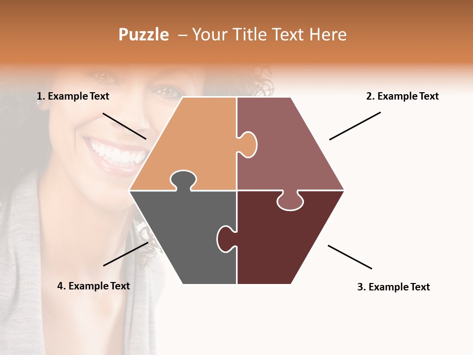 Beautiful Young Smiling Woman. Isolated Over White Background PowerPoint Template