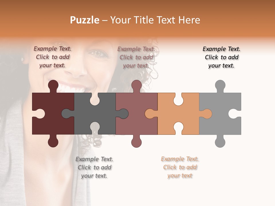 Beautiful Young Smiling Woman. Isolated Over White Background PowerPoint Template