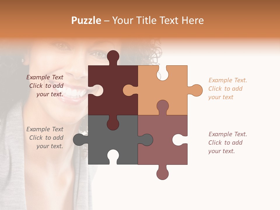 Beautiful Young Smiling Woman. Isolated Over White Background PowerPoint Template