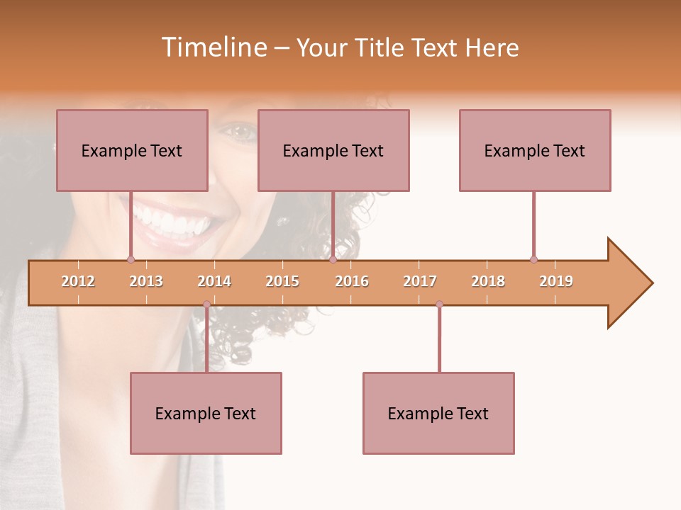 Beautiful Young Smiling Woman. Isolated Over White Background PowerPoint Template