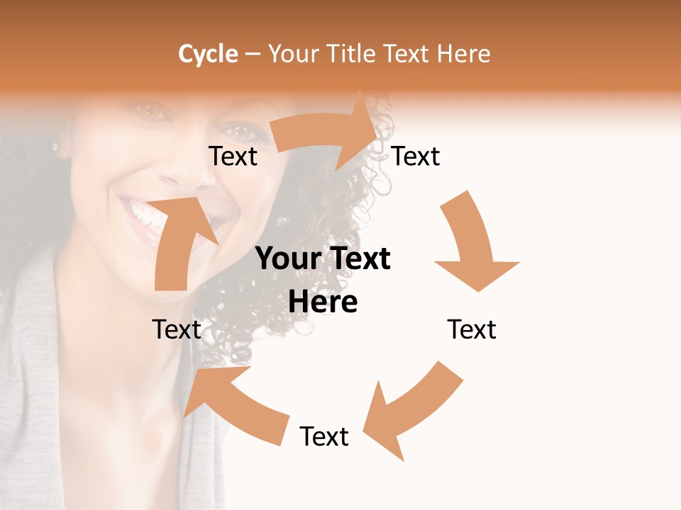 Beautiful Young Smiling Woman. Isolated Over White Background PowerPoint Template