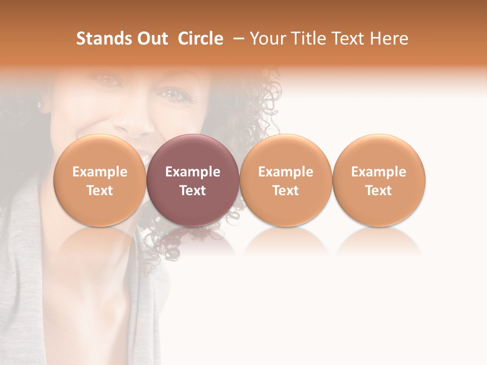 Beautiful Young Smiling Woman. Isolated Over White Background PowerPoint Template