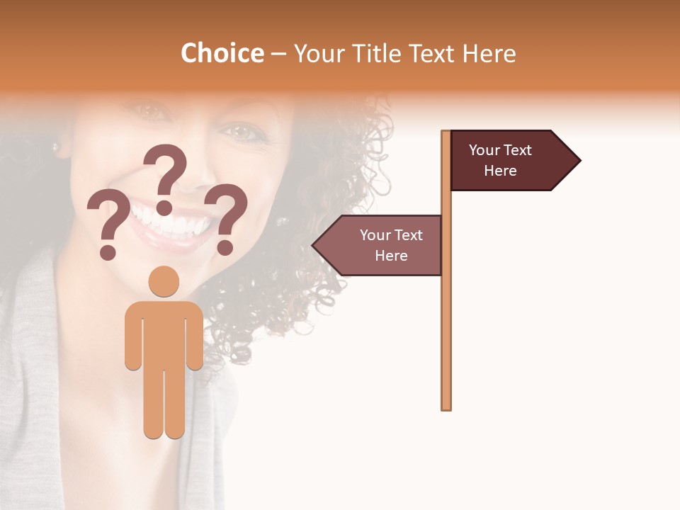 Beautiful Young Smiling Woman. Isolated Over White Background PowerPoint Template