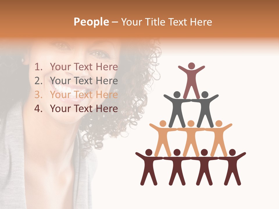 Beautiful Young Smiling Woman. Isolated Over White Background PowerPoint Template