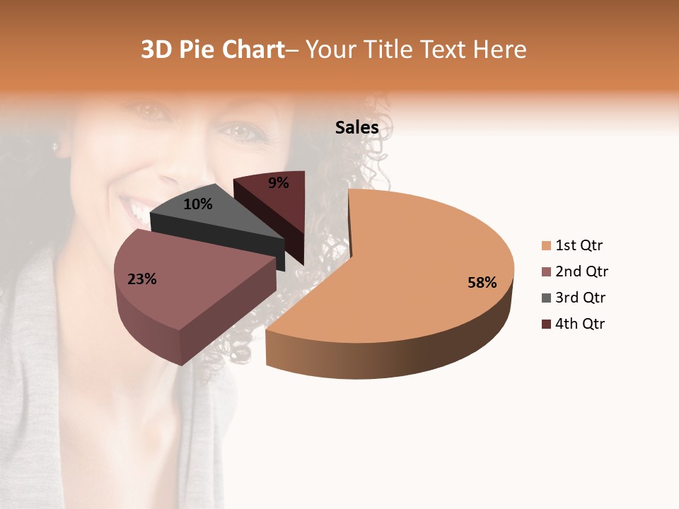 Beautiful Young Smiling Woman. Isolated Over White Background PowerPoint Template