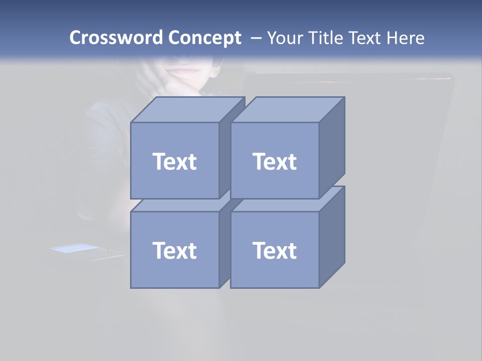 Funny Smiling Boy Spending Time With Notebook PowerPoint Template
