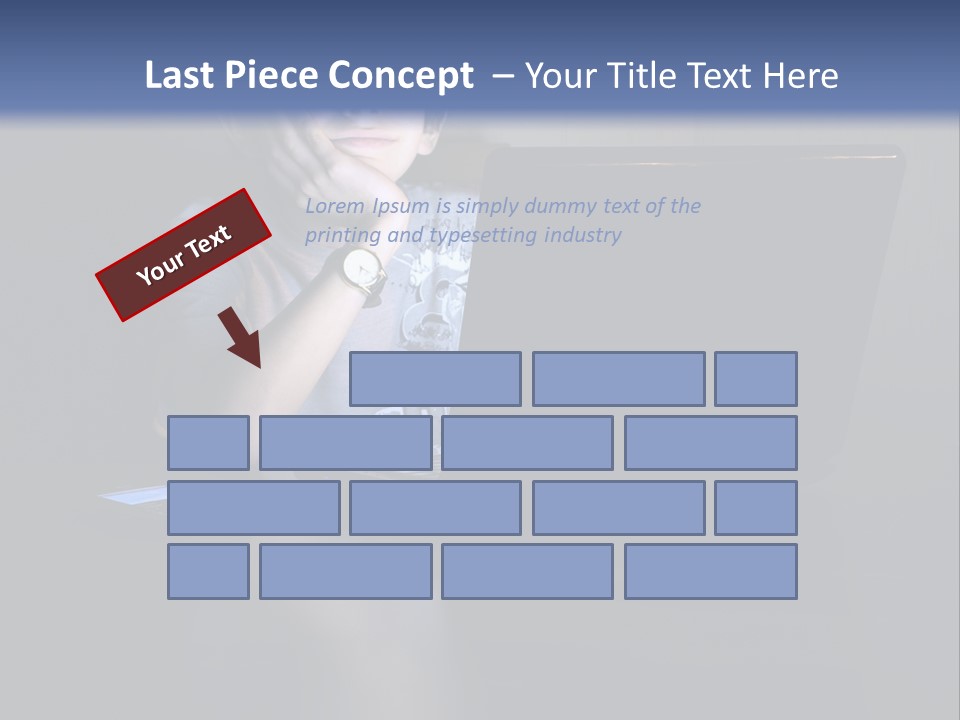 Funny Smiling Boy Spending Time With Notebook PowerPoint Template