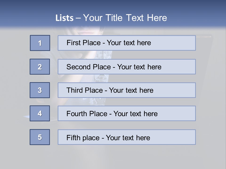 Funny Smiling Boy Spending Time With Notebook PowerPoint Template