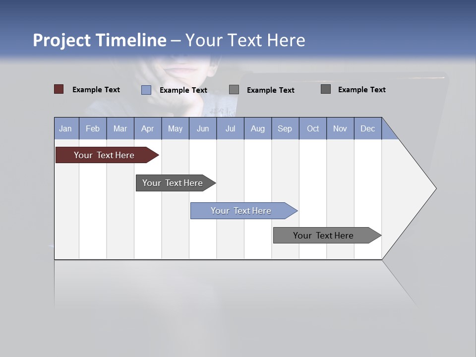 Funny Smiling Boy Spending Time With Notebook PowerPoint Template