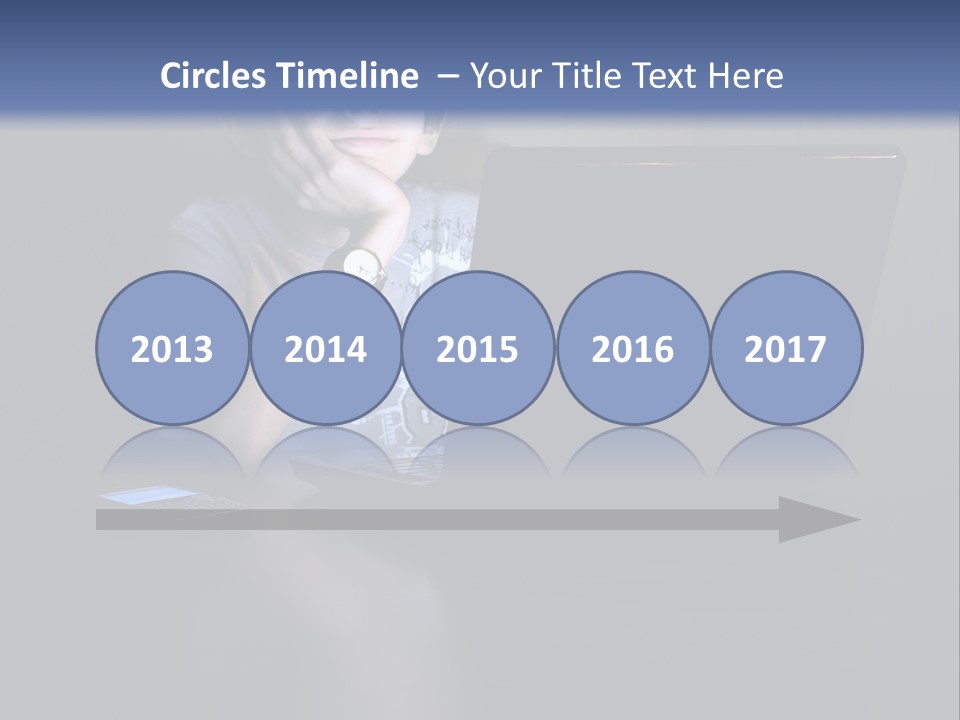 Funny Smiling Boy Spending Time With Notebook PowerPoint Template