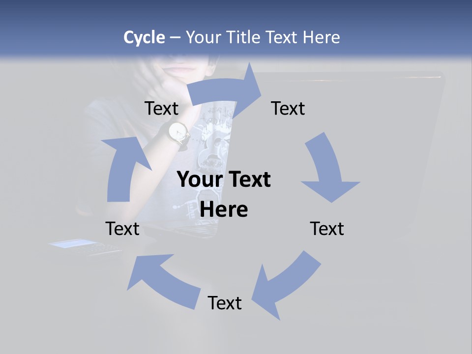 Funny Smiling Boy Spending Time With Notebook PowerPoint Template