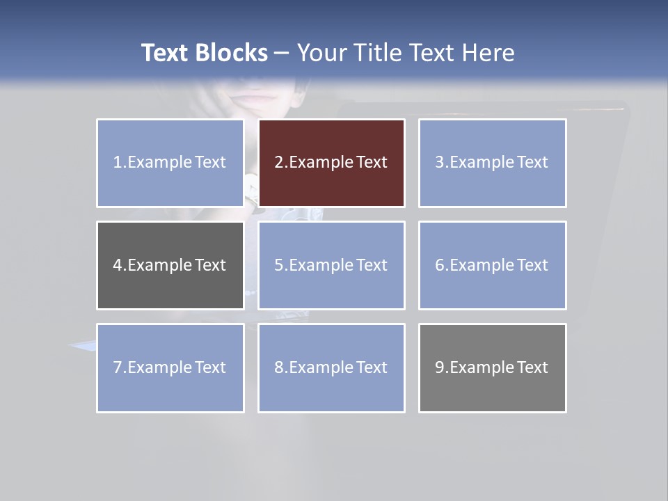 Funny Smiling Boy Spending Time With Notebook PowerPoint Template