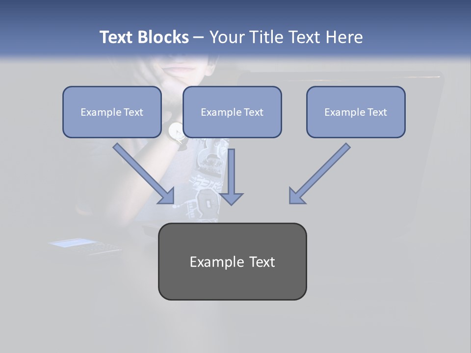 Funny Smiling Boy Spending Time With Notebook PowerPoint Template