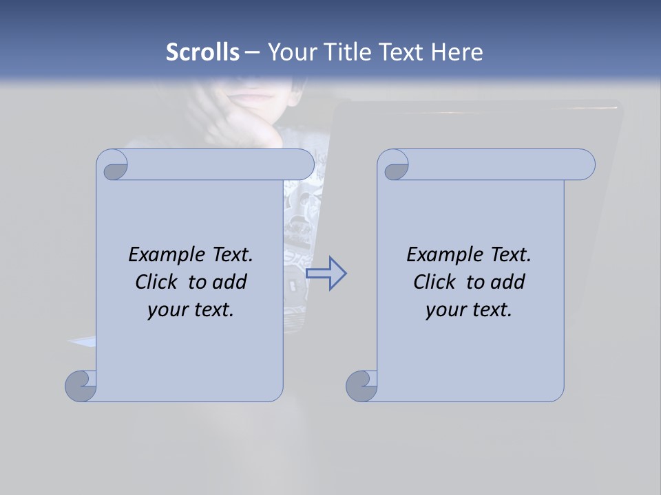 Funny Smiling Boy Spending Time With Notebook PowerPoint Template