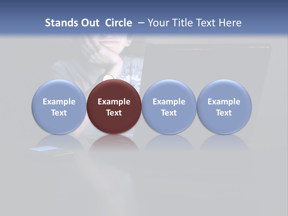 Funny Smiling Boy Spending Time With Notebook PowerPoint Template