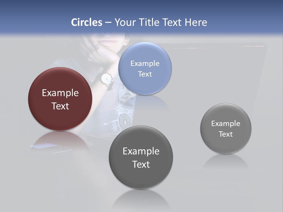 Funny Smiling Boy Spending Time With Notebook PowerPoint Template